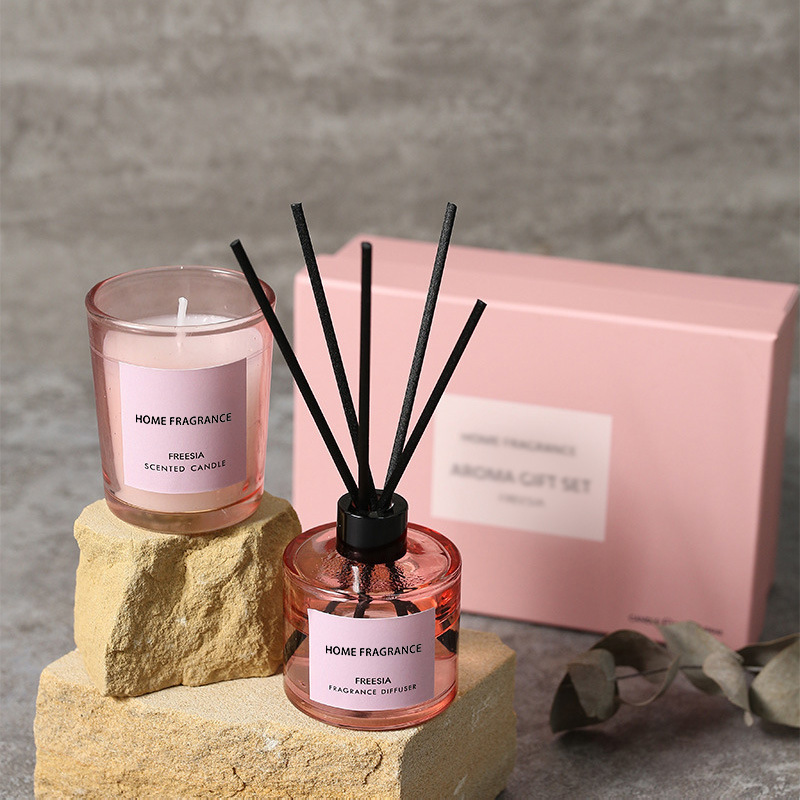 Home Fragrance Set - Premium Reed Diffuser and Candle Gift