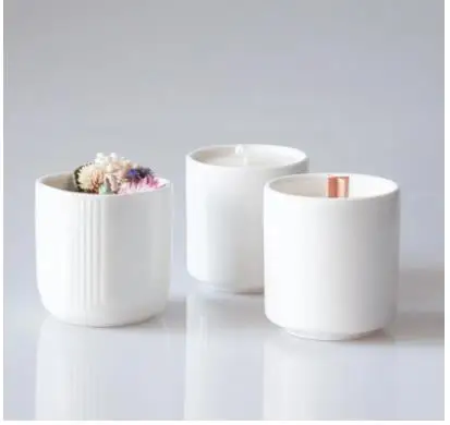 Wax Melt Burner - Minimalist White Candle Jar Ceramic Candle