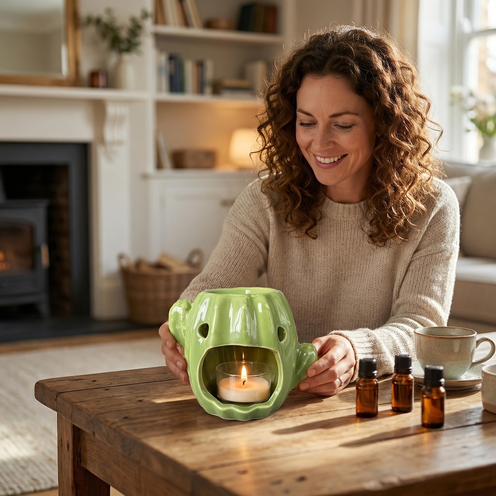 Wax Melt Burner - Cactus Shaped Ceramic Oil Burner Wax