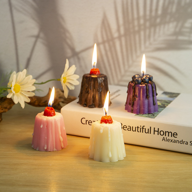 1Pc Cute Pudding Aromatherapy  - đánh giá và giá Home Fragrance Blueberry Scented Candle